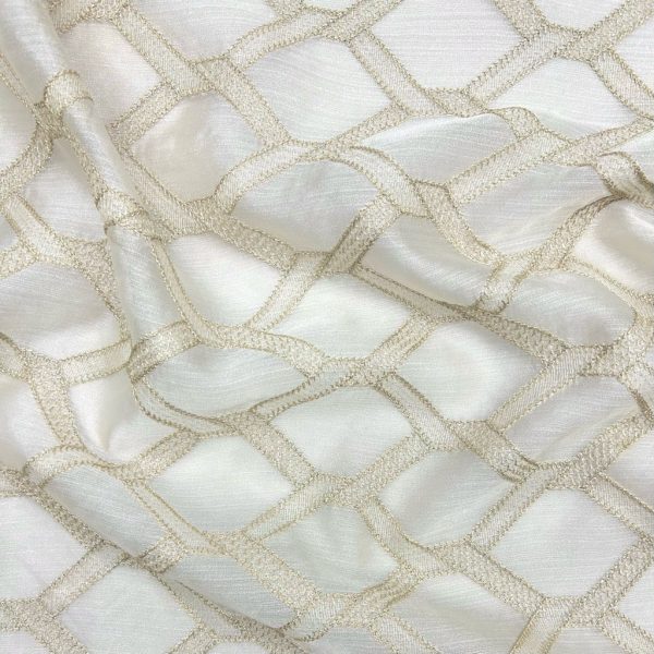 Checkered Embroidery Curtain Voile Fabric - Image 8