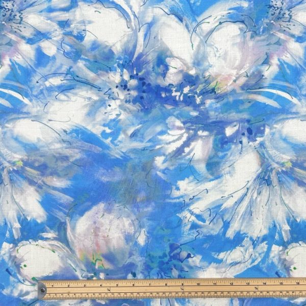 Floral Cascade Linen Look Viscose Fabric - Image 2