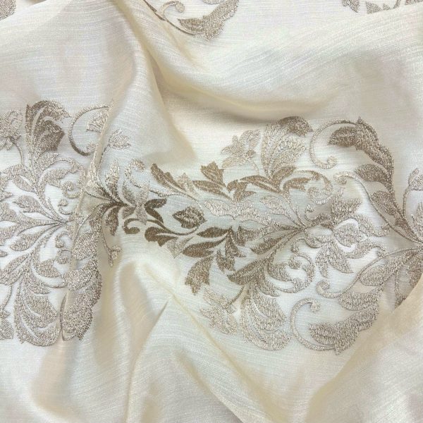 Floral Sheer Embroidery Curtain Voile Fabric - Image 4