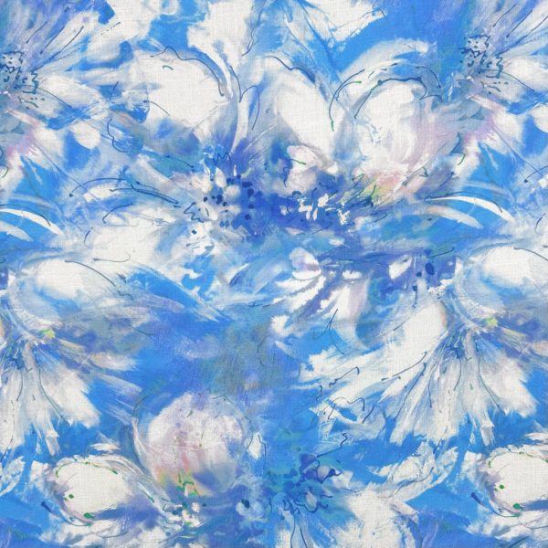 Floral Cascade Linen Look Viscose Fabric - Image 3