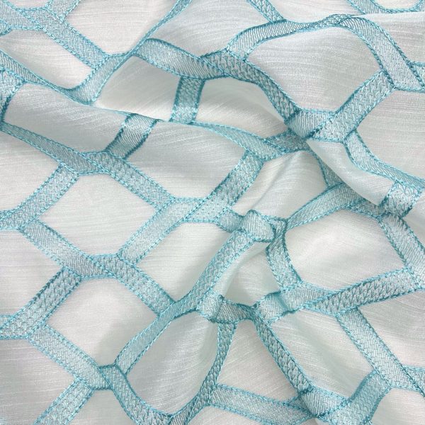 Checkered Embroidery Curtain Voile Fabric - Image 10