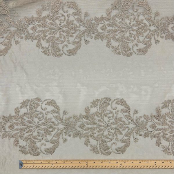Floral Sheer Embroidery Curtain Voile Fabric - Image 2
