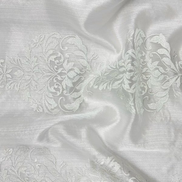 Floral Sheer Embroidery Curtain Voile Fabric - Image 8
