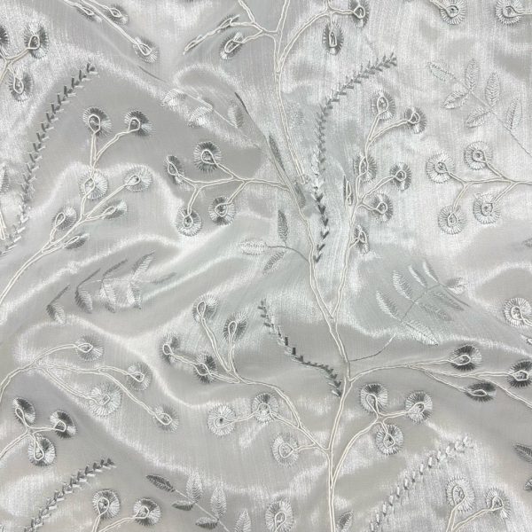 Floral Lace Embroidery Curtain Voile Fabric - Image 4