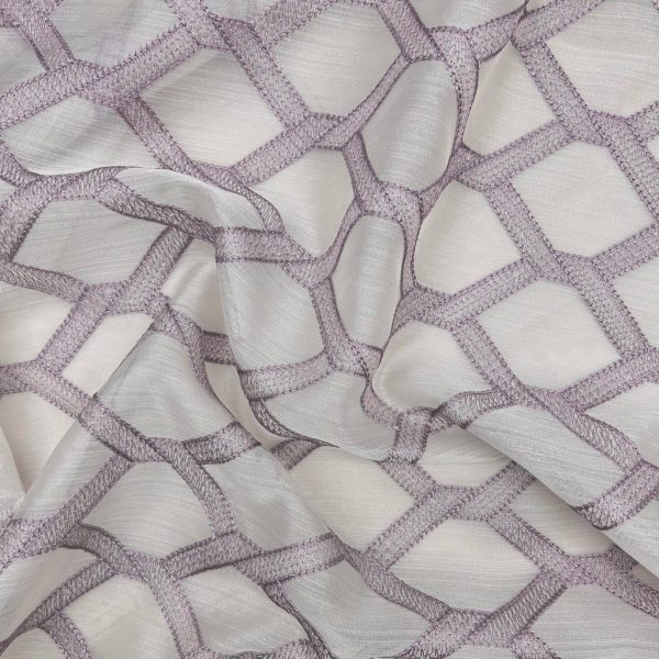 Checkered Embroidery Curtain Voile Fabric - Image 6