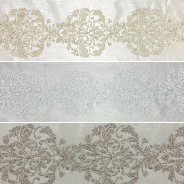 Floral Sheer Embroidery Curtain Voile Fabric