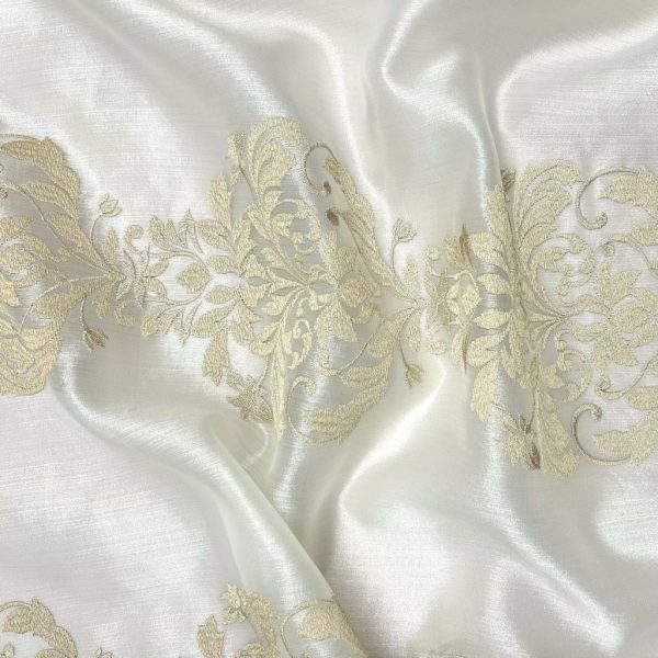 Floral Sheer Embroidery Curtain Voile Fabric - Image 6