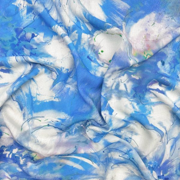 Floral Cascade Linen Look Viscose Fabric - Image 4