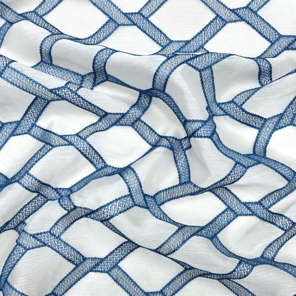 Checkered Embroidery Curtain Voile Fabric - Image 12