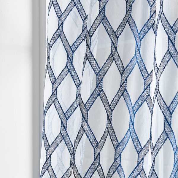 Checkered Embroidery Curtain Voile Fabric - Image 13