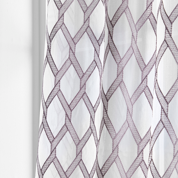 Checkered Embroidery Curtain Voile Fabric - Image 15
