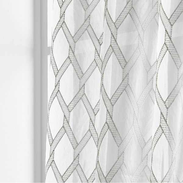 Checkered Embroidery Curtain Voile Fabric - Image 14