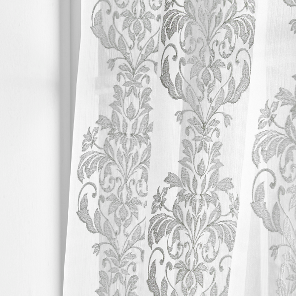 Floral Sheer Embroidery Curtain Voile Fabric - Image 9