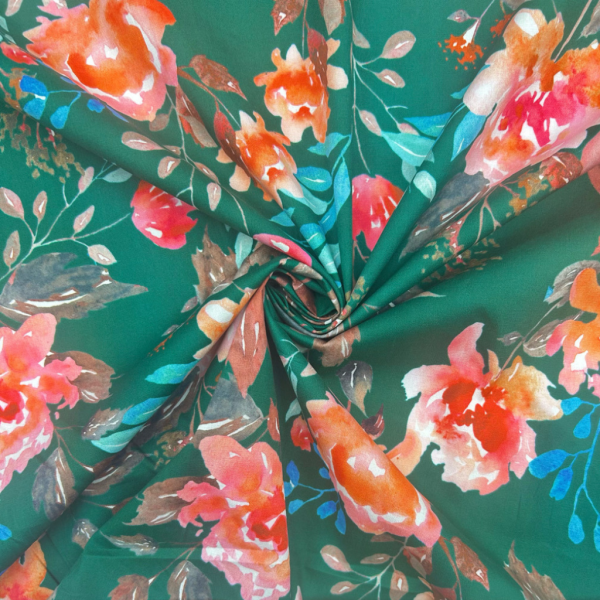 Floral Fiesta Stretch Cotton Poplin Fabric - Image 3