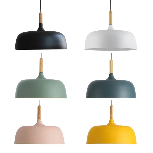 Modern Color Macarone Pendant Light Restaurant Coffee Shop Iron Lampshade Hanging Lamp Dinning Room Lamparas Furniture Led