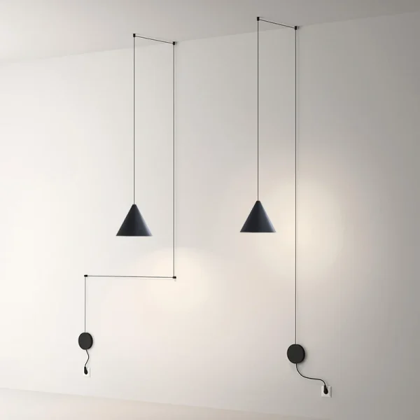 Hanging Lamp Decoration for Living Room US Plug Long Wire Design Led Pendant Lights Geometric Pendant Bedside Light Fixture