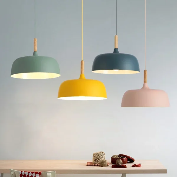 Modern Color Macarone Pendant Light Restaurant Coffee Shop Iron Lampshade Hanging Lamp Dinning Room Lamparas Furniture Led - Image 2