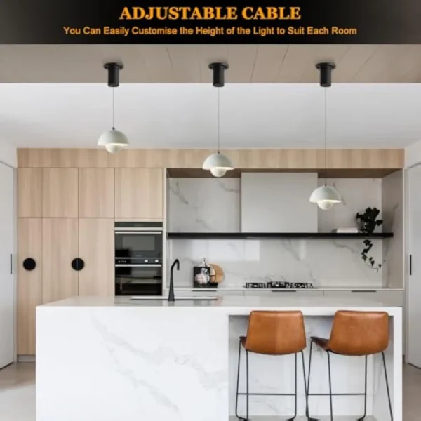 Pendant Lights Kitchen Island，Mid-Century Modern Rechargeable Pendant Light，Height Adjustable and Dimmable Battery Operated Pen - Image 6