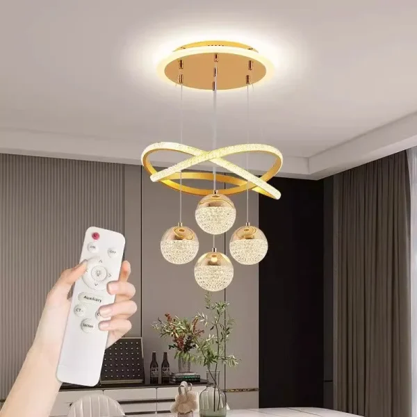 Modern Acrylic Imitation Crystal Chandelier Home Decor Dining Table Pendant Lamp Bedroom LED Indoor Lighting Living Room Lights - Image 2