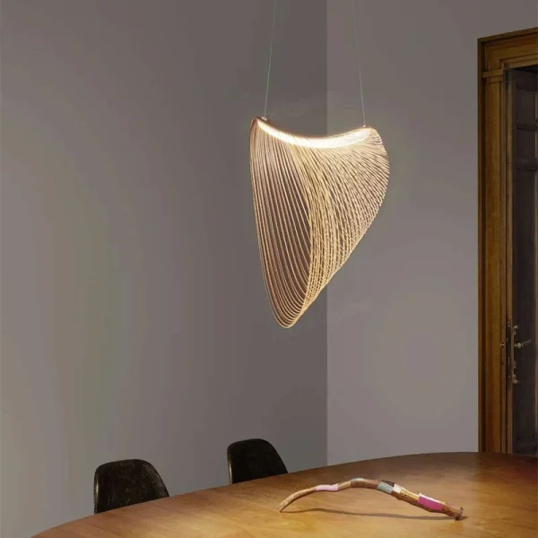 Nordic Bird's Nest LED Pendant Lights Modern Wooden Dining Room Kitchen Home Decor Lusters Living Room Lamp Bedroom Chandeliers