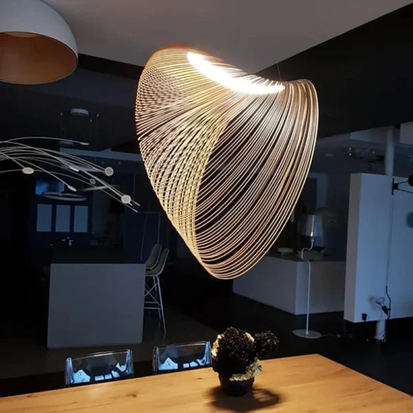 Nordic Bird's Nest LED Pendant Lights Modern Wooden Dining Room Kitchen Home Decor Lusters Living Room Lamp Bedroom Chandeliers - Image 3