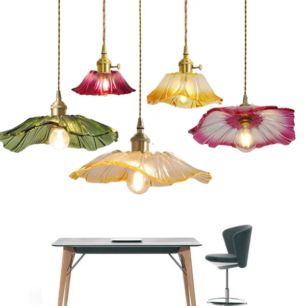 Dining Room Colorful Glass Pendant Light Kitchen Island Hanging Lighting Living Room Foyer Hall Ceiling Lamps Chandelier Bedroom