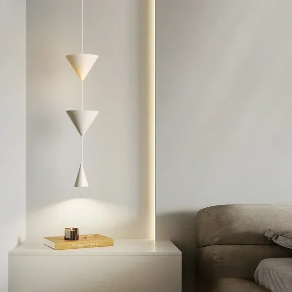 Nordic Minimalist Restaurant Home LED Pendant Light Modern Black White Counter Conical Lamp for Living Room Bedroom Bedside - Image 4