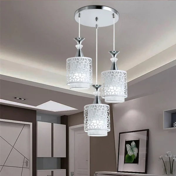 3 Lights E27, Dining Room Chandelier, Modern Petal Ceiling Light, LED Pendant Lamp - Image 2