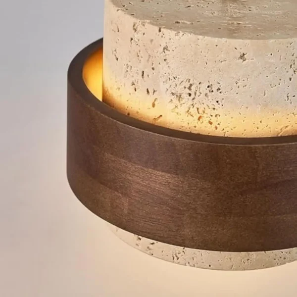 Scandinavian Natural Stone Pendant Light Marble Wabi-Sabi Pendant Lighting Kitchen Island Wood Mid Century Hanging Lamp Rustic Indust - Image 6