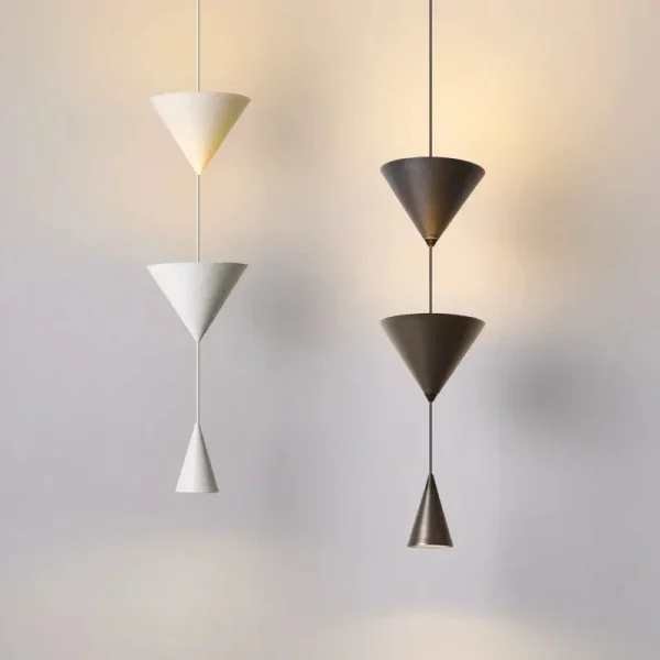 Nordic Minimalist Restaurant Home LED Pendant Light Modern Black White Counter Conical Lamp for Living Room Bedroom Bedside - Image 5
