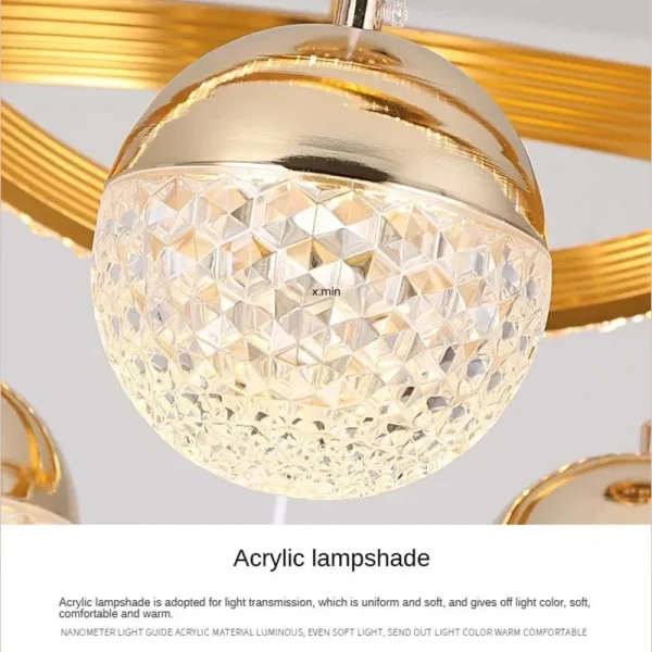 Modern Acrylic Imitation Crystal Chandelier Home Decor Dining Table Pendant Lamp Bedroom LED Indoor Lighting Living Room Lights - Image 5