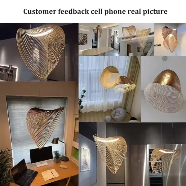 Nordic Bird's Nest LED Pendant Lights Modern Wooden Dining Room Kitchen Home Decor Lusters Living Room Lamp Bedroom Chandeliers - Image 6