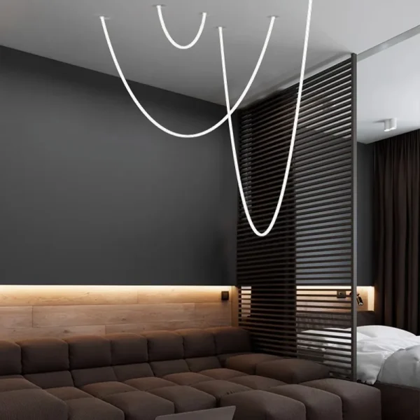 DIY Magic Belt Flexible LED Dimmable Minimalism Hanging Lamps Pendant Light Chandelier Indoor Lighting Luminaire For Dining Room - Image 3