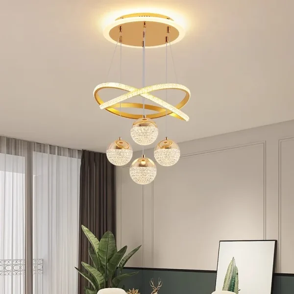 Modern Acrylic Imitation Crystal Chandelier Home Decor Dining Table Pendant Lamp Bedroom LED Indoor Lighting Living Room Lights - Image 4