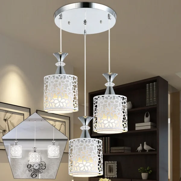 3 Lights E27, Dining Room Chandelier, Modern Petal Ceiling Light, LED Pendant Lamp - Image 3