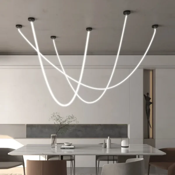 DIY Magic Belt Flexible LED Dimmable Minimalism Hanging Lamps Pendant Light Chandelier Indoor Lighting Luminaire For Dining Room - Image 2