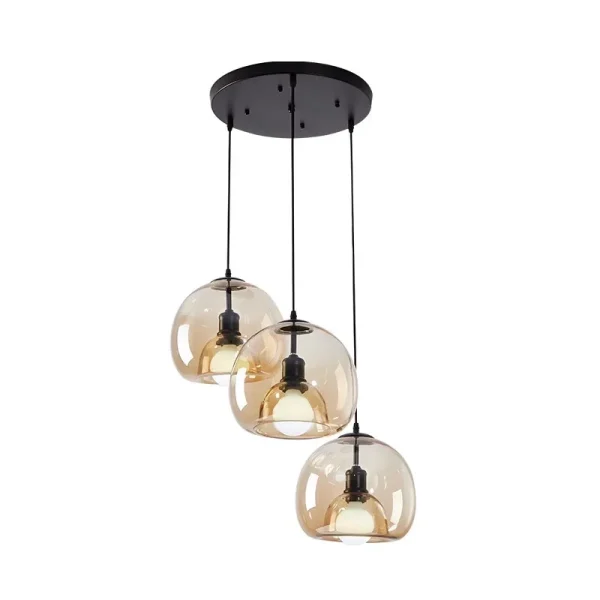Nordic Cognac Glass Pendant Lights Modern Simple Restaurant Hanging Lamp Kitchen Suspension Cognac Glass Lustres Light Fixture - Image 6