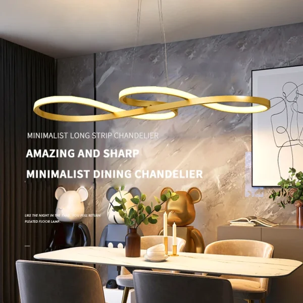 Modern Restaurant LED Chandelier With Dimmable Bold Dining Table, Living Room, Dining Room, Kitchen, Home Hanging Armature Light